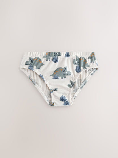 Dsiney Kidz - Blue Dinosaur Cotton Printed Briefs 5 Pack (1.5-10yrs) image 4