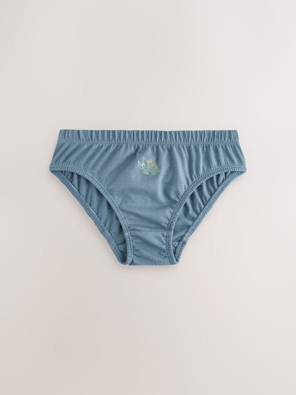 Dsiney Kidz - Blue Dinosaur Cotton Printed Briefs 5 Pack (1.5-10yrs) image 5