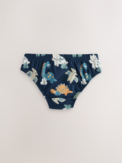 Dsiney Kidz - Blue Dinosaur Cotton Printed Briefs 5 Pack (1.5-10yrs) image 6