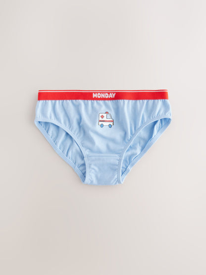 Dsiney Kidz - Red/Blue Emergency Vehicles Cotton Briefs 7 Pack (1.5-10yrs) image 5