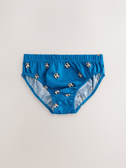 Dsiney Kidz - Red/Blue Football Cotton Printed Briefs 5 Pack (1.5-10yrs) image 5