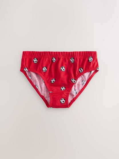 Dsiney Kidz - Red/Blue Football Cotton Printed Briefs 5 Pack (1.5-10yrs) image 6