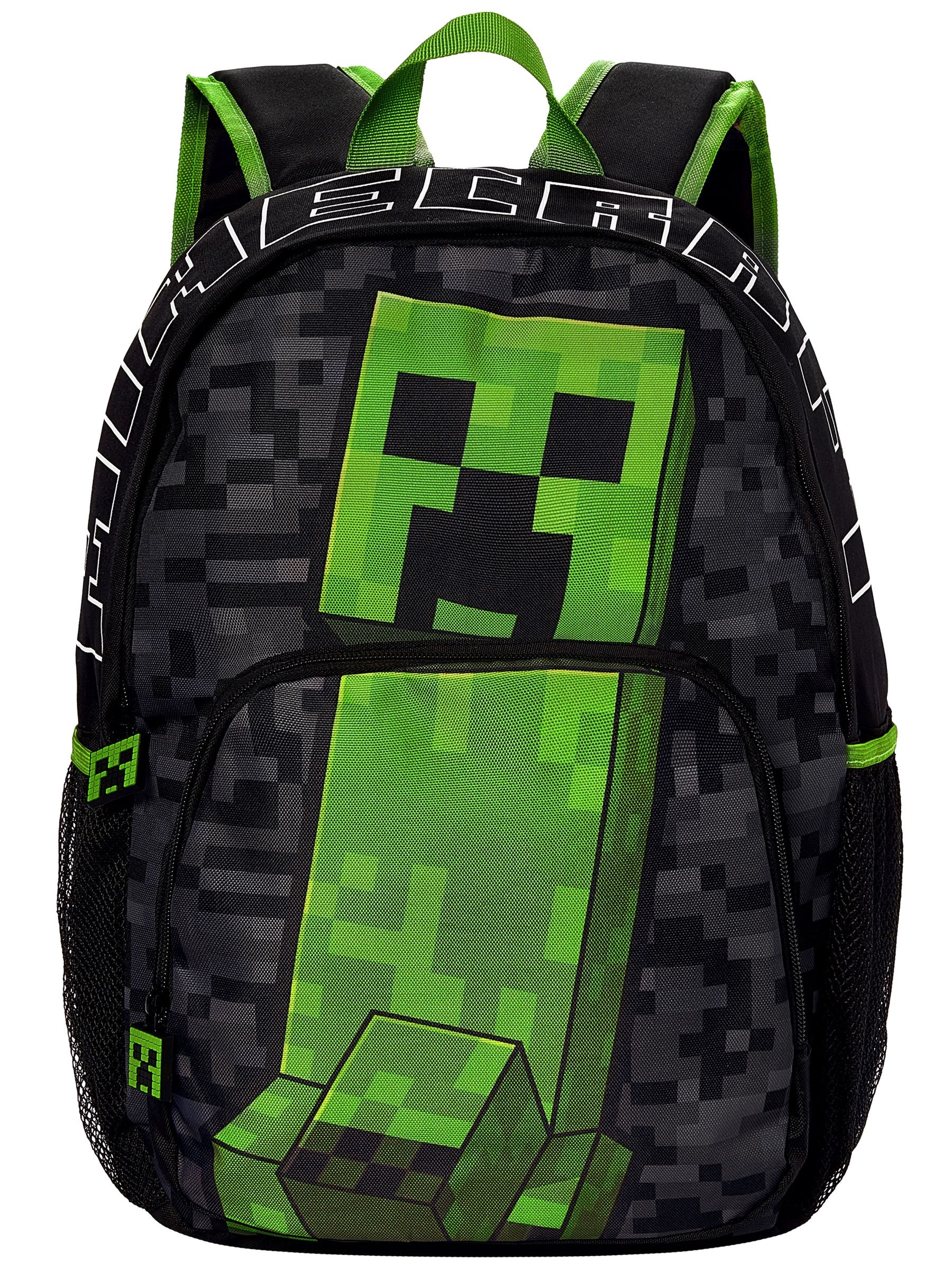 Character Black Minecraft Backpack With Creeper image 1