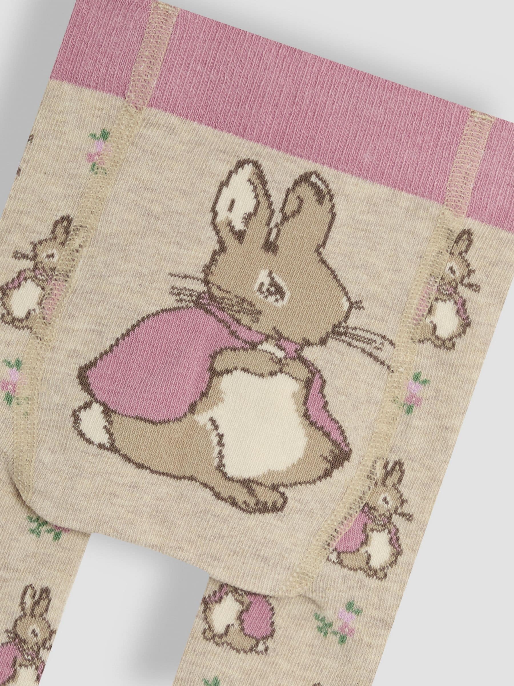JoJo Maman Bébé Pink Peter Rabbit Knitted Leggings image 3