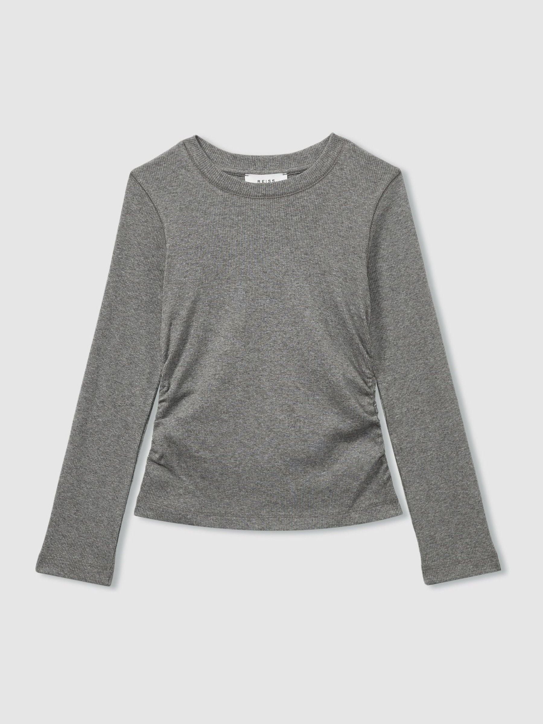 Dsiney Kidz - Reiss Grey Trina 13-14 yrs Cotton-Blend Ruched T-Shirt image 1