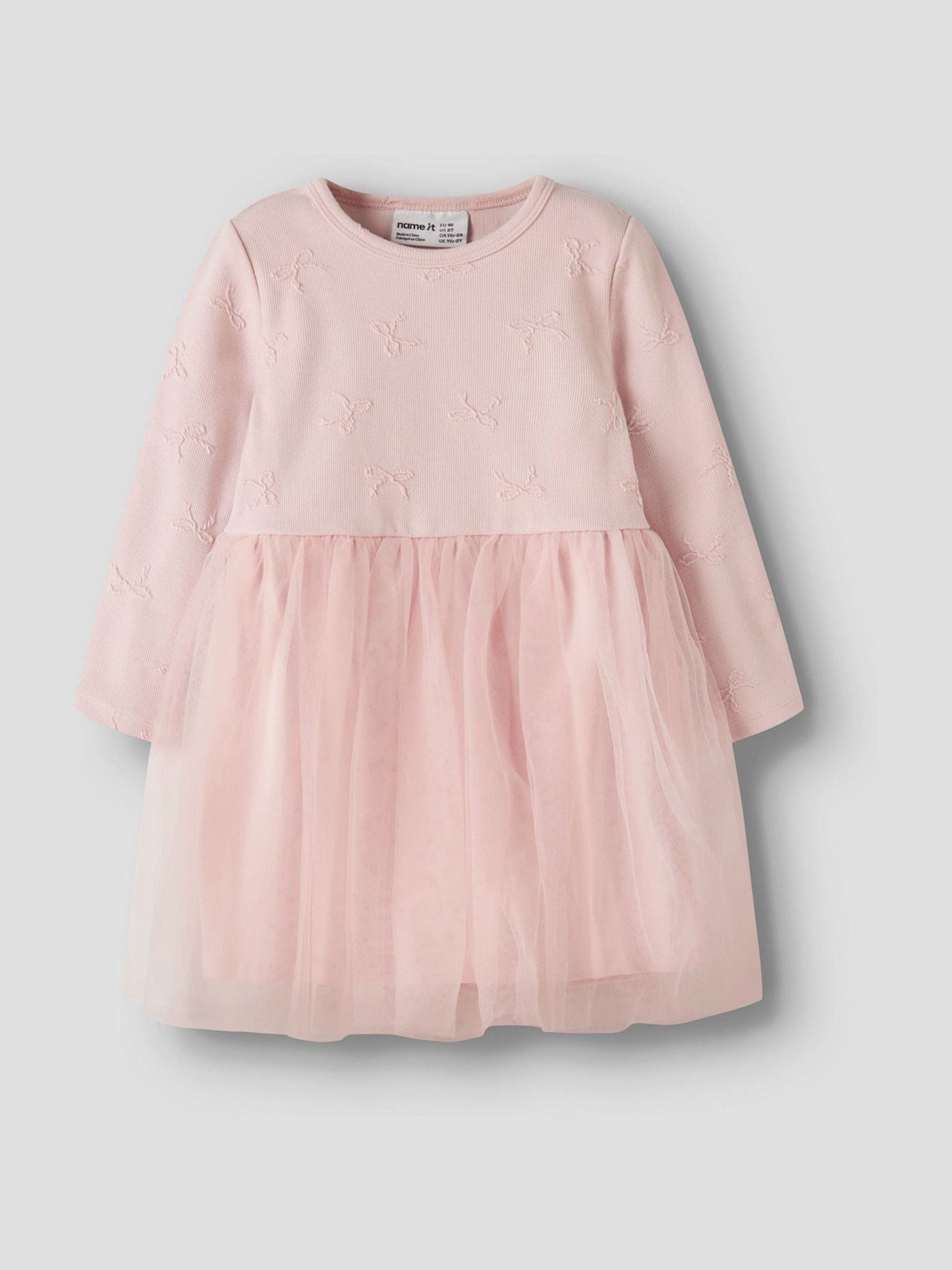 Name It Pink Bow Emroidered Tulle Ballerina Dress image 1