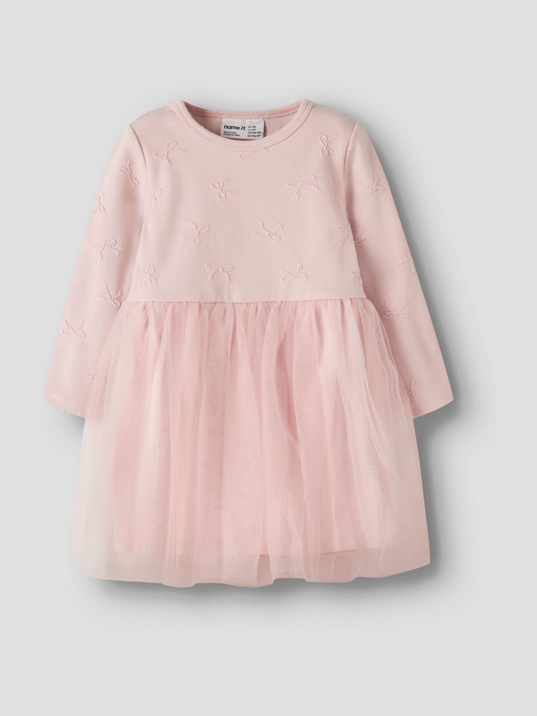 Name It Pink Bow Emroidered Tulle Ballerina Dress image 1