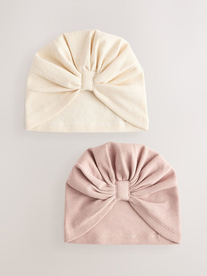 Neutral 2 Pack Baby Turbans (0-18mths) image 1
