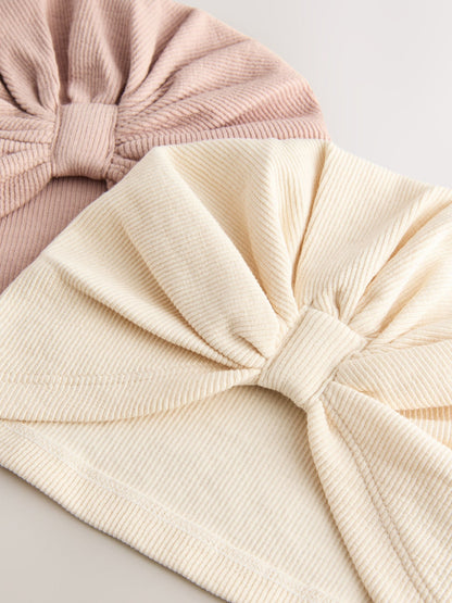 Neutral 2 Pack Baby Turbans (0-18mths) image 4