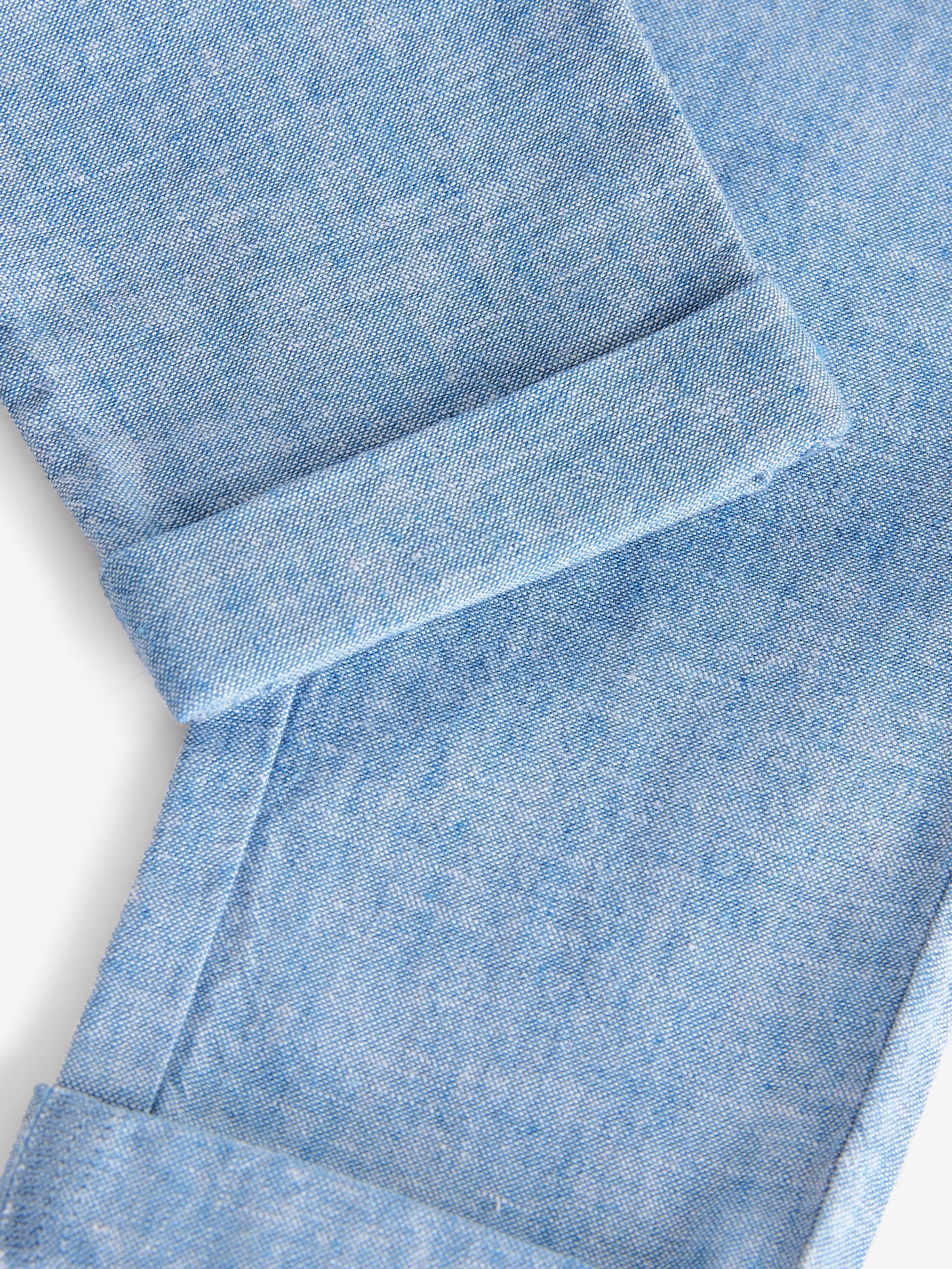 Chambray Blue Regular Fit Linen Blend Pull on Trousers (3mths-7yrs) image 8