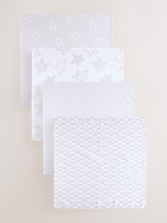 Grey Star Baby Muslin Cloths 4 Pack image 1