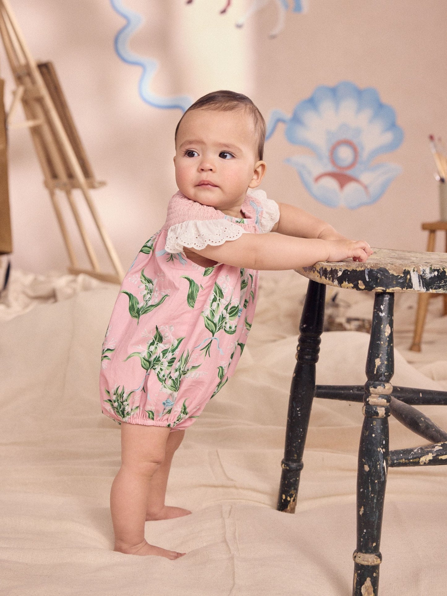 Pink Floral Cath Kidston Cotton Printed Baby Broderie Romper image 4