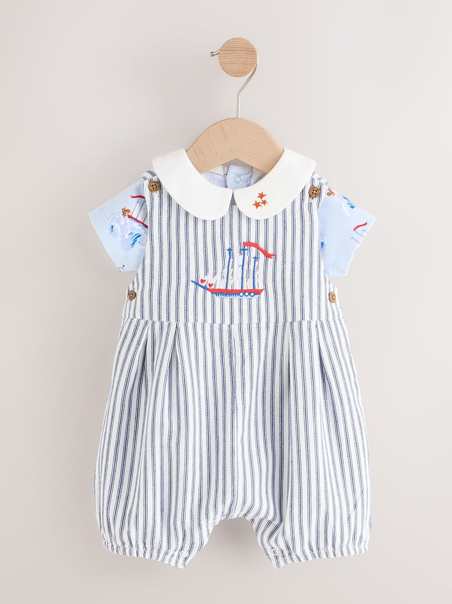 Blue Striped Cath Kidston 100% Cotton Baby Dungaree