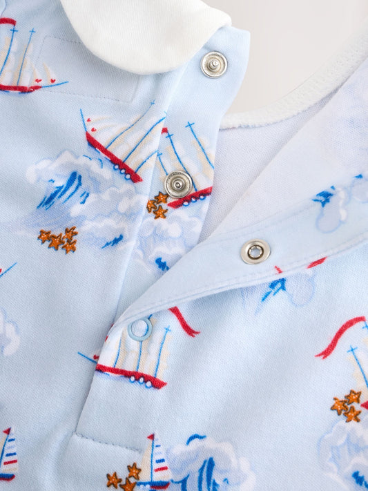 Blue Striped Cath Kidston 100% Cotton Baby Dungaree image 3
