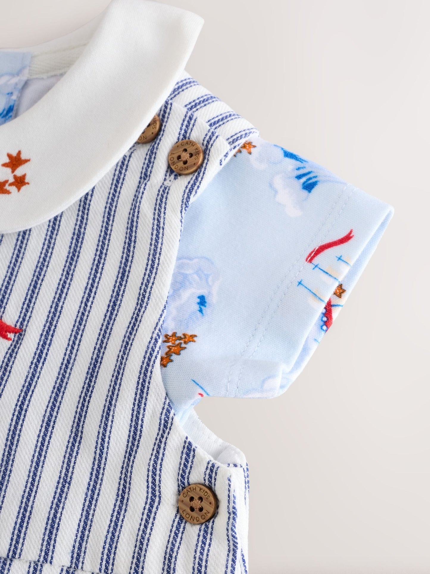 Blue Striped Cath Kidston 100% Cotton Baby Dungaree