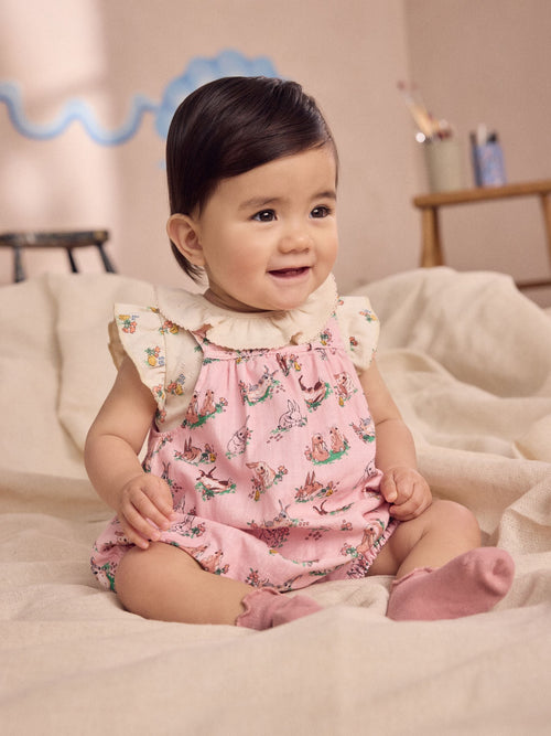 Cath Kidston Pink Floral Printed Baby Jersey Romper image 1