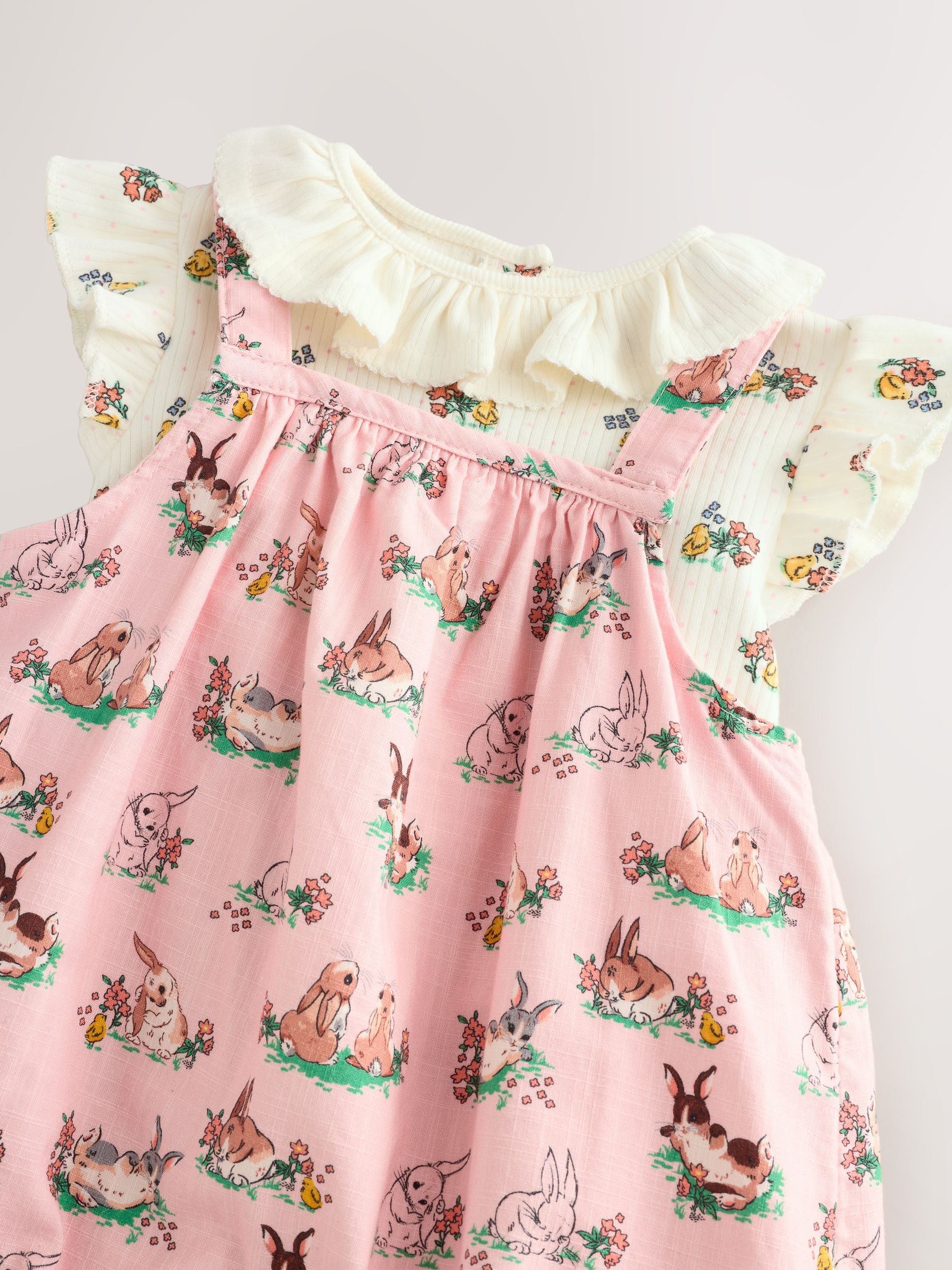 Cath Kidston Pink Floral Printed Baby Jersey Romper image 3