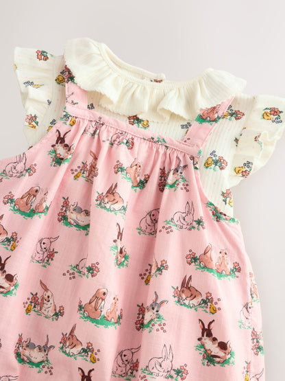 Cath Kidston Pink Floral Printed Baby Jersey Romper image 3