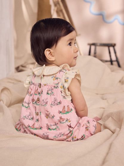 Cath Kidston Pink Floral Printed Baby Jersey Romper image 5