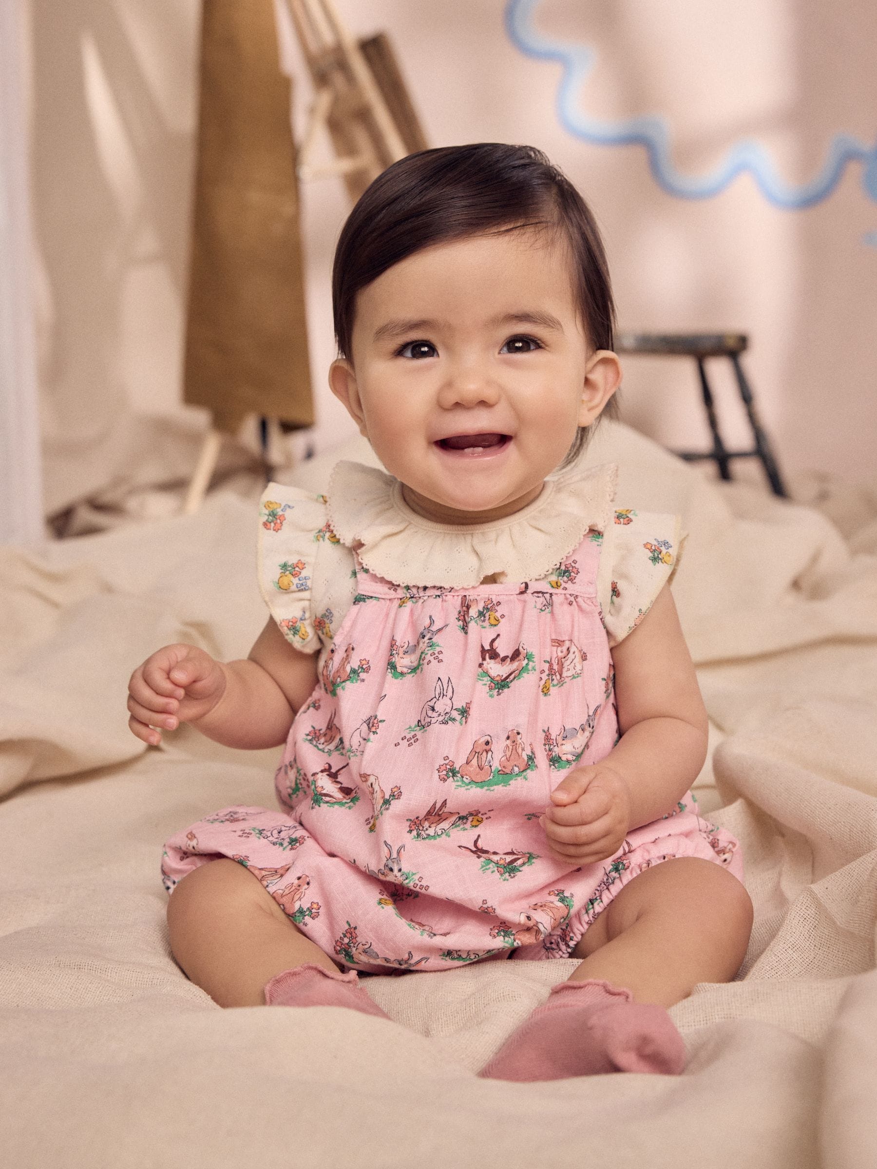 Cath Kidston Pink Floral Printed Baby Jersey Romper image 7
