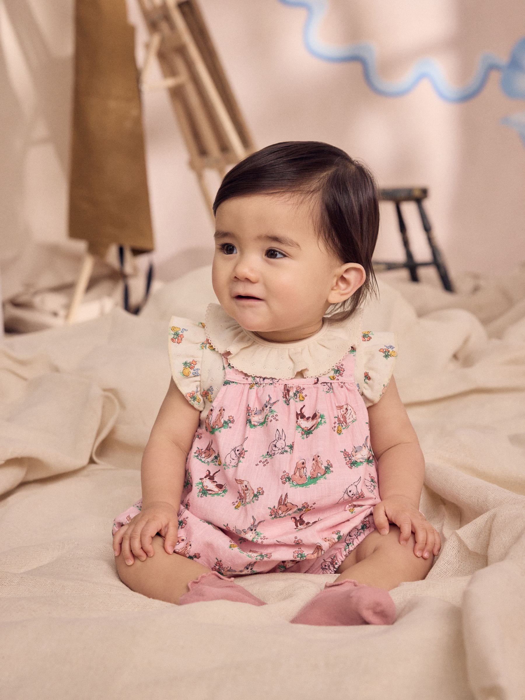 Cath Kidston Pink Floral Printed Baby Jersey Romper image 8