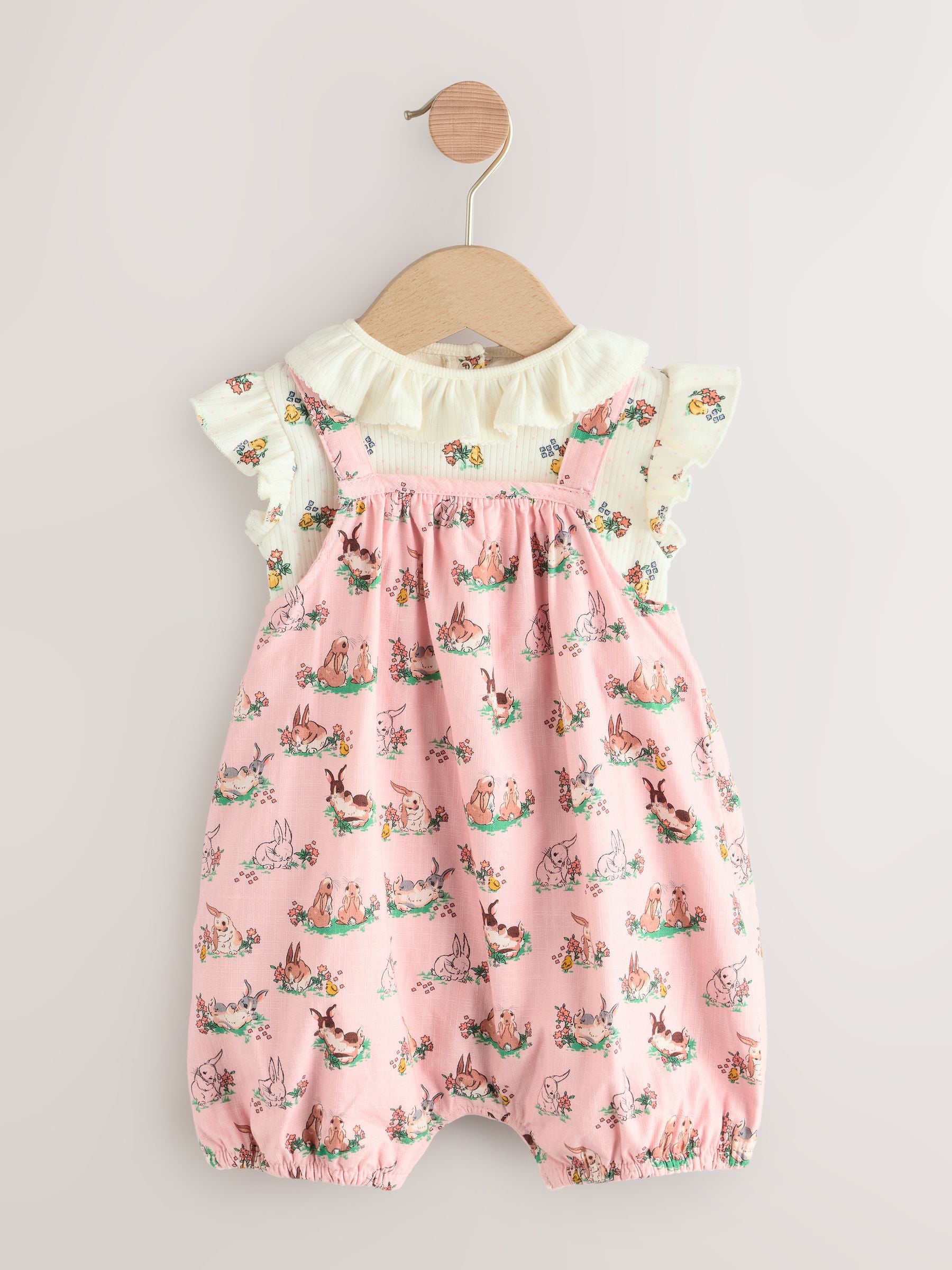Cath Kidston Pink Floral Printed Baby Jersey Romper image 7