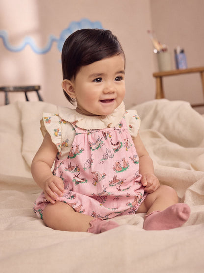 Cath Kidston Pink Floral Printed Baby Jersey Romper image 1