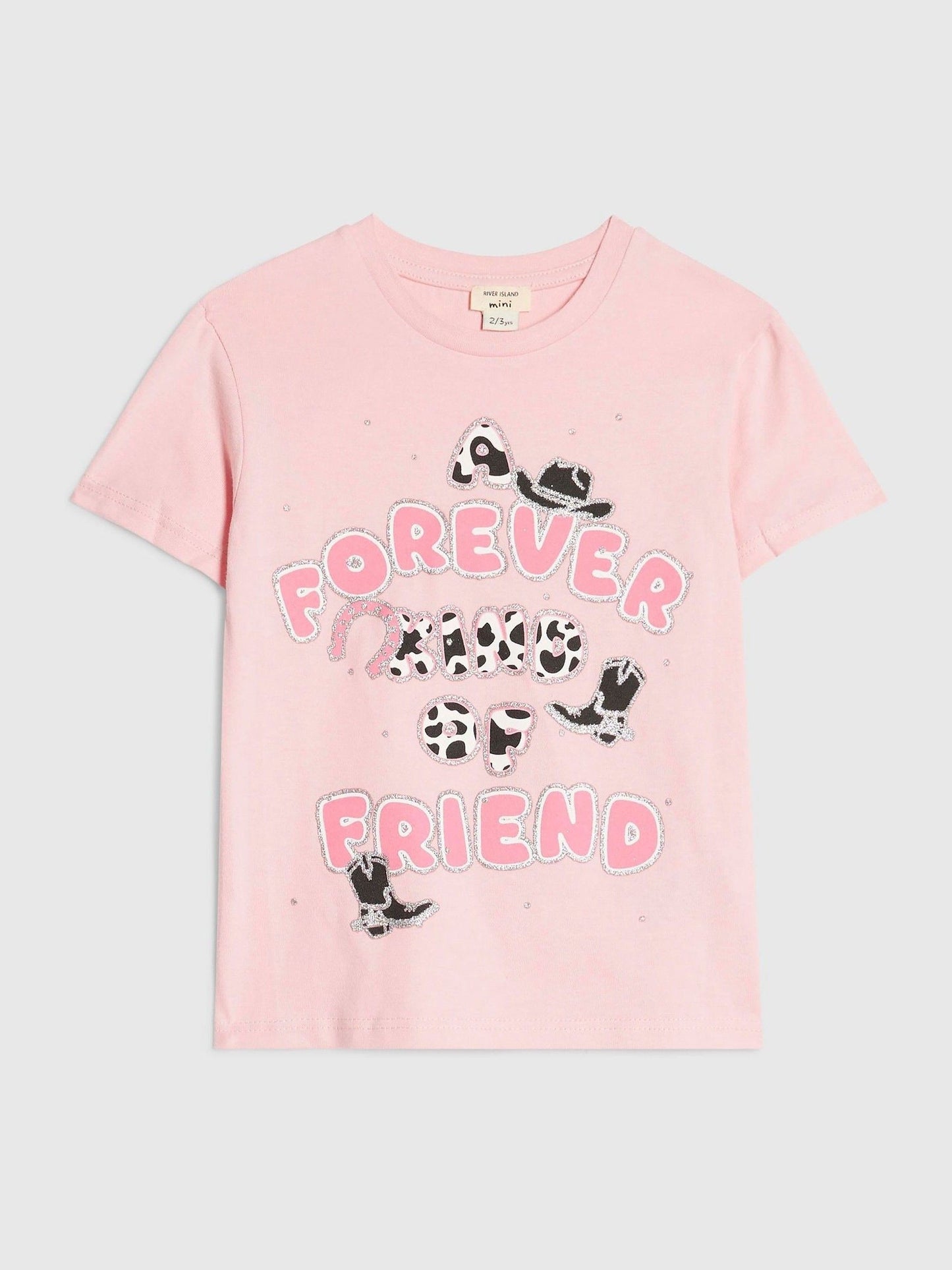 Dsiney Kidz - River Island Pink Forever Kind of Friend T-Shirt image 1