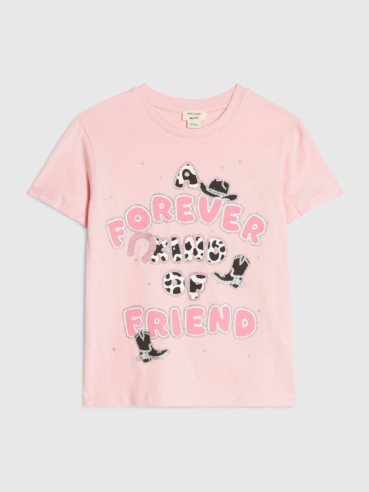 Dsiney Kidz - River Island Pink Forever Kind of Friend T-Shirt image 1