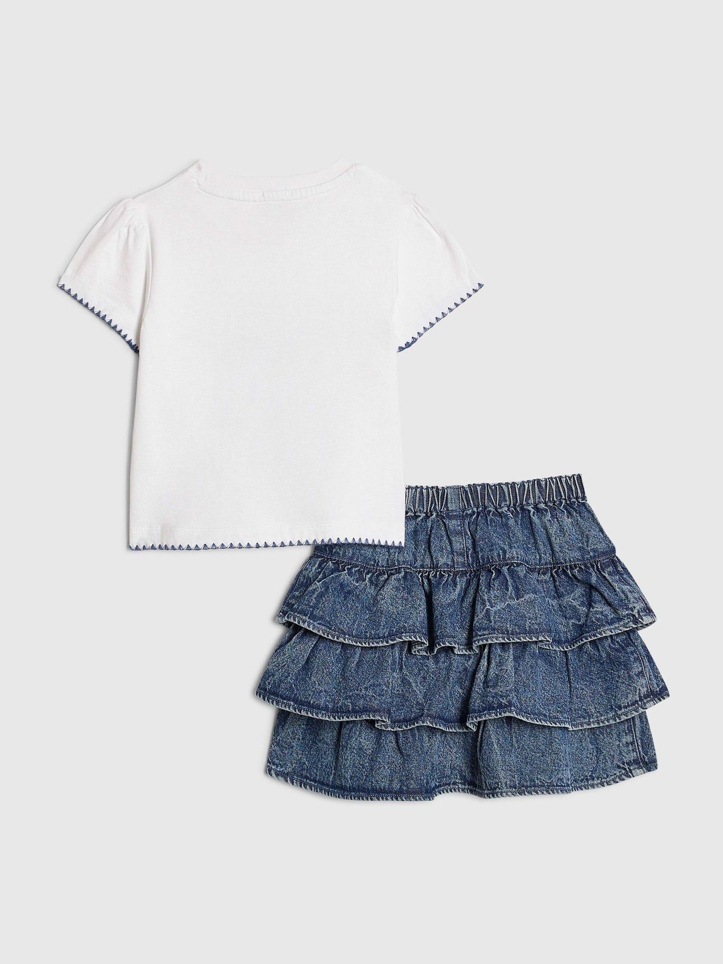 Dsiney Kidz - River Island Blue Pretty Bow T-Shirt & Rara Skirt Set image 2