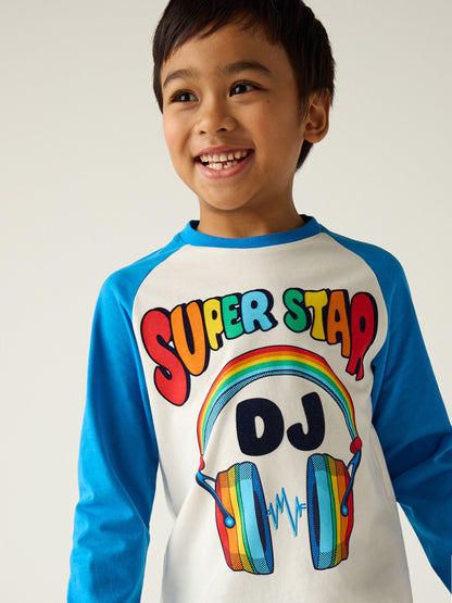 Dsiney Kidz - Little Bird by Jools Oliver Blue 100% Cotton Long Sleeve Colourful T-Shirt image 1