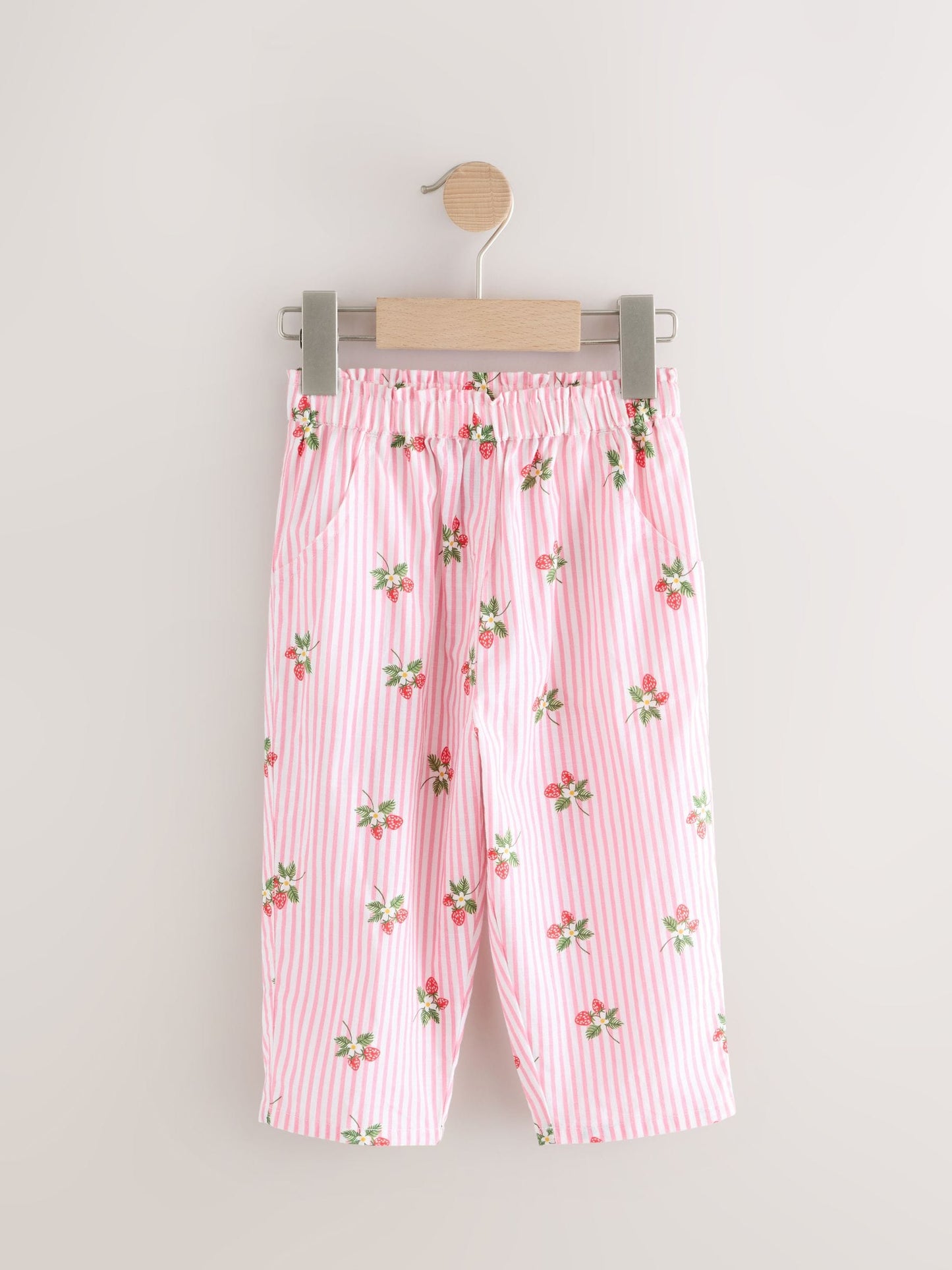 Pink Strawberry Print Pull On Trousers (3mths-7yrs) image 5
