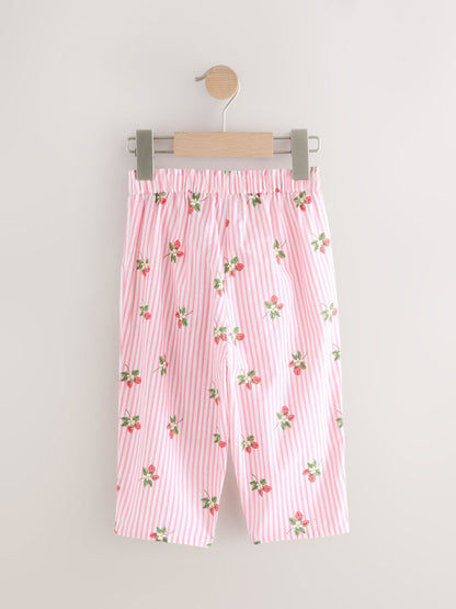 Pink Strawberry Print Pull On Trousers (3mths-7yrs) image 6