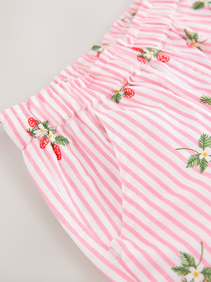Pink Strawberry Print Pull On Trousers (3mths-7yrs) image 7