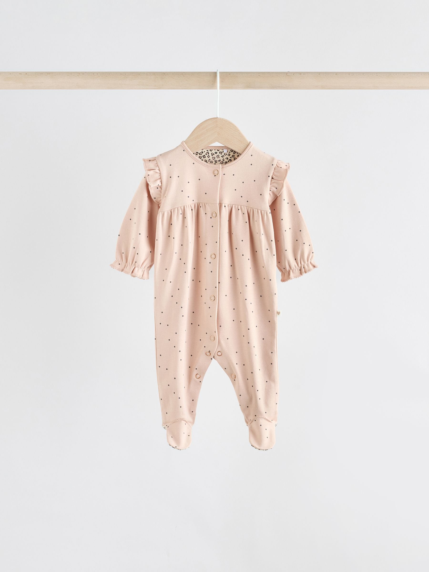 Pink 3 Pack Baby Sleepsuits with Matching Turbans (0mths-2yrs) image 3