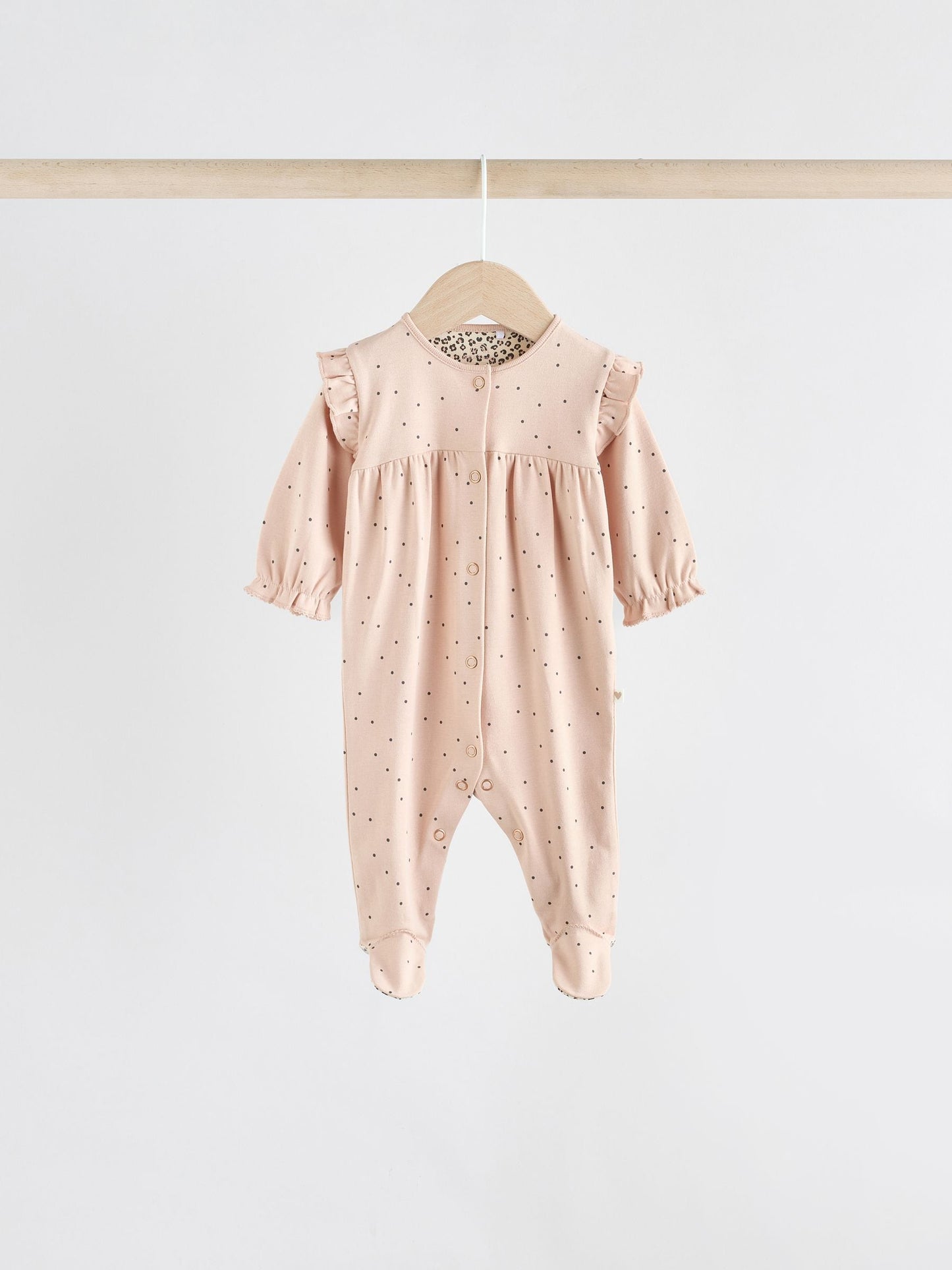 Pink 3 Pack Baby Sleepsuits with Matching Turbans (0mths-2yrs) image 3