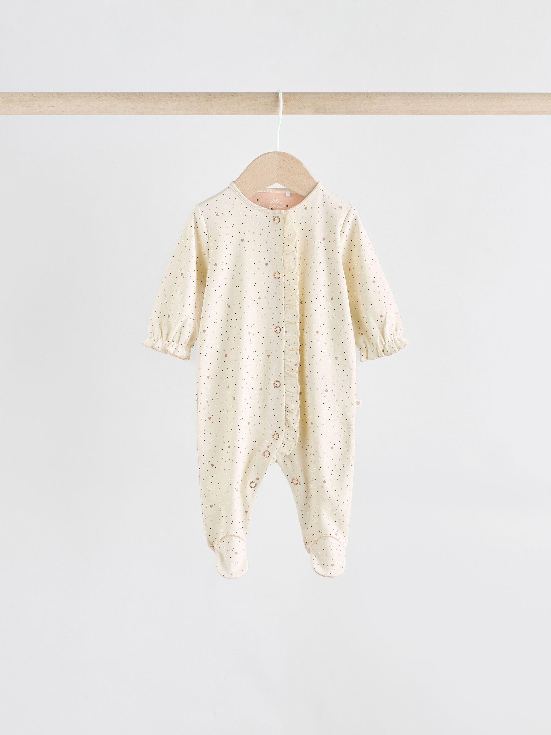 Pink 3 Pack Baby Sleepsuits with Matching Turbans (0mths-2yrs) image 4