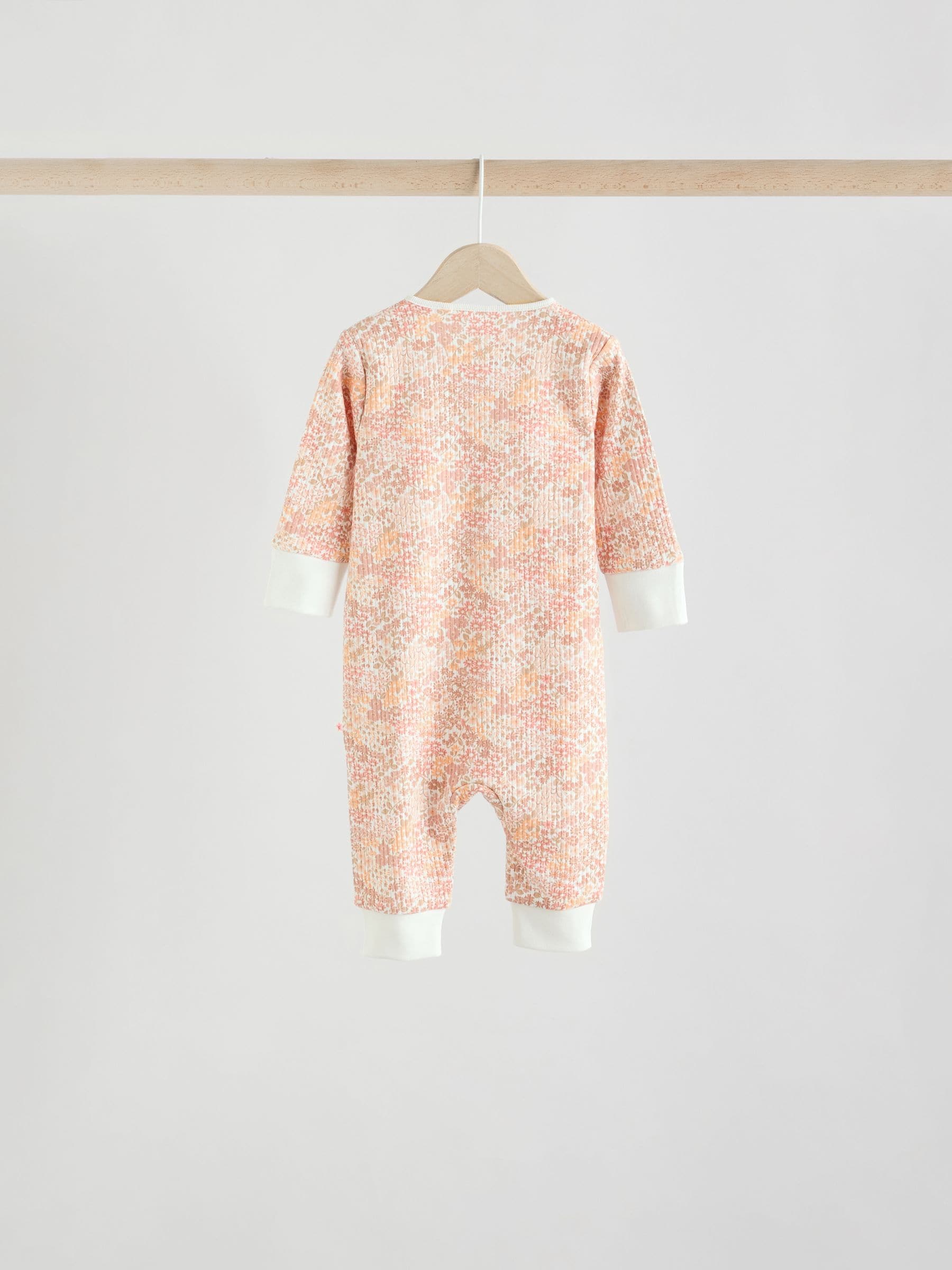 Neutral 5 Pack Two Way Zip Baby Sleepsuits (0mths-3yrs) image 4