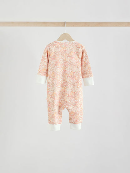 Neutral 5 Pack Two Way Zip Baby Sleepsuits (0mths-3yrs) image 4