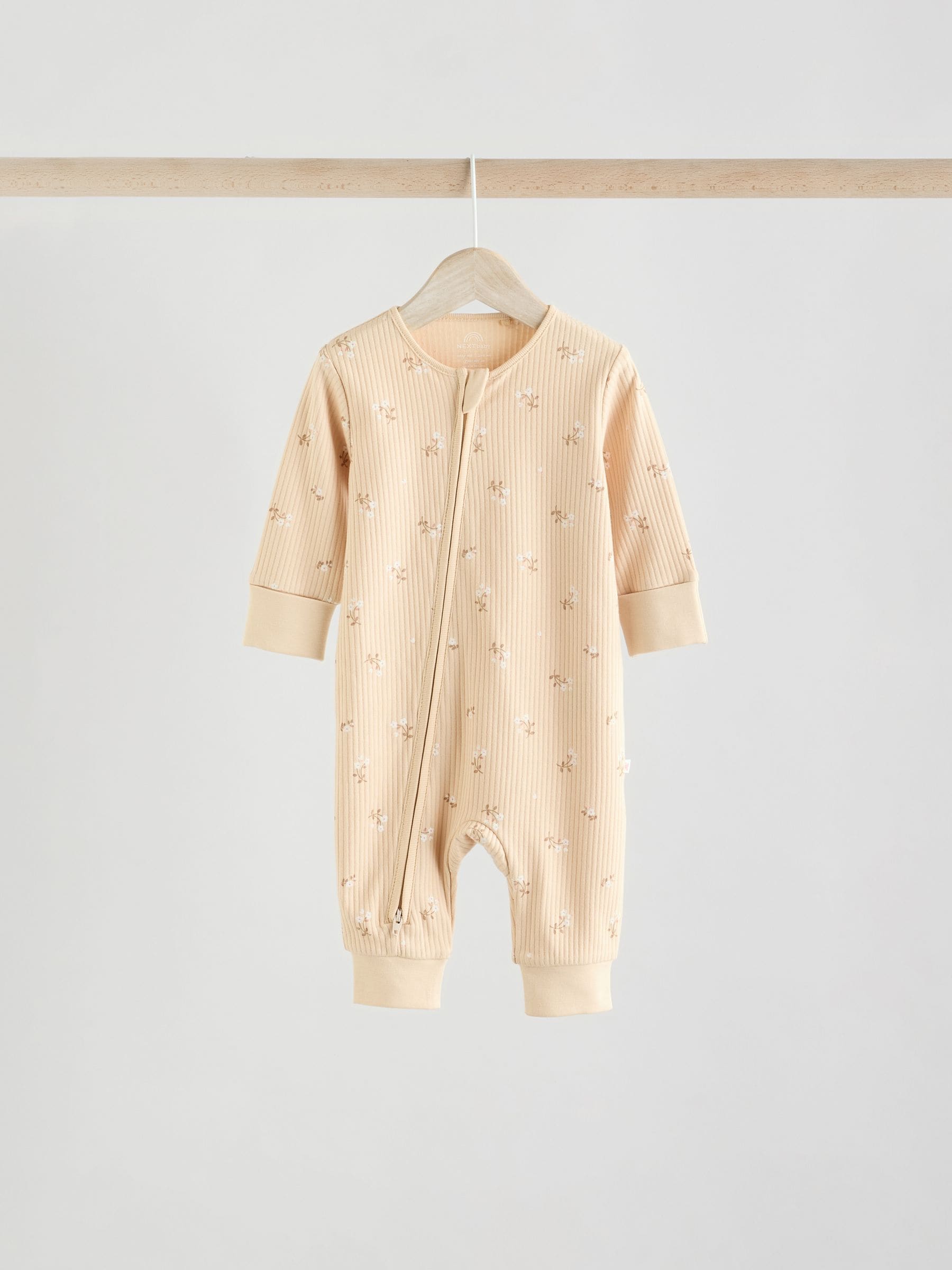 Neutral 5 Pack Two Way Zip Baby Sleepsuits (0mths-3yrs) image 5
