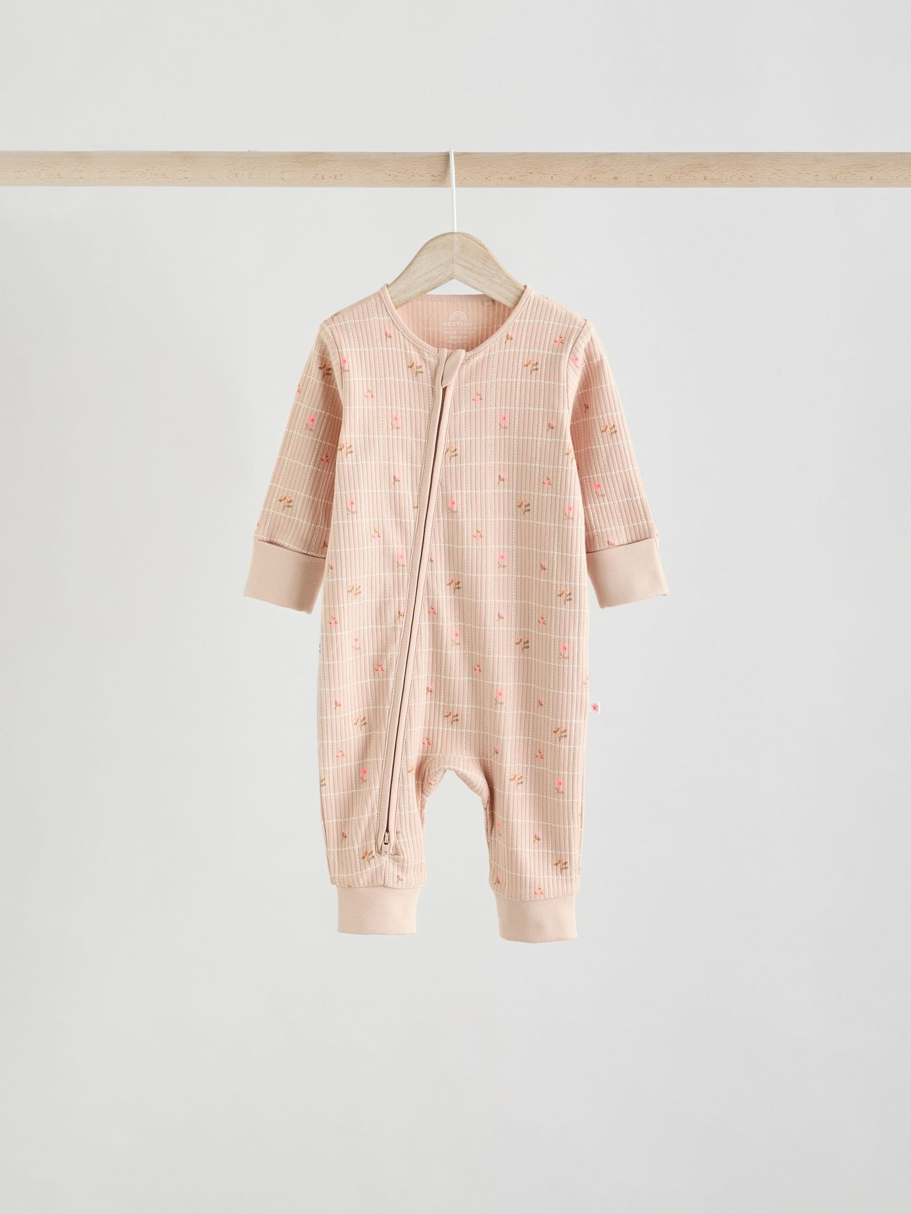 Neutral 5 Pack Two Way Zip Baby Sleepsuits (0mths-3yrs) image 6