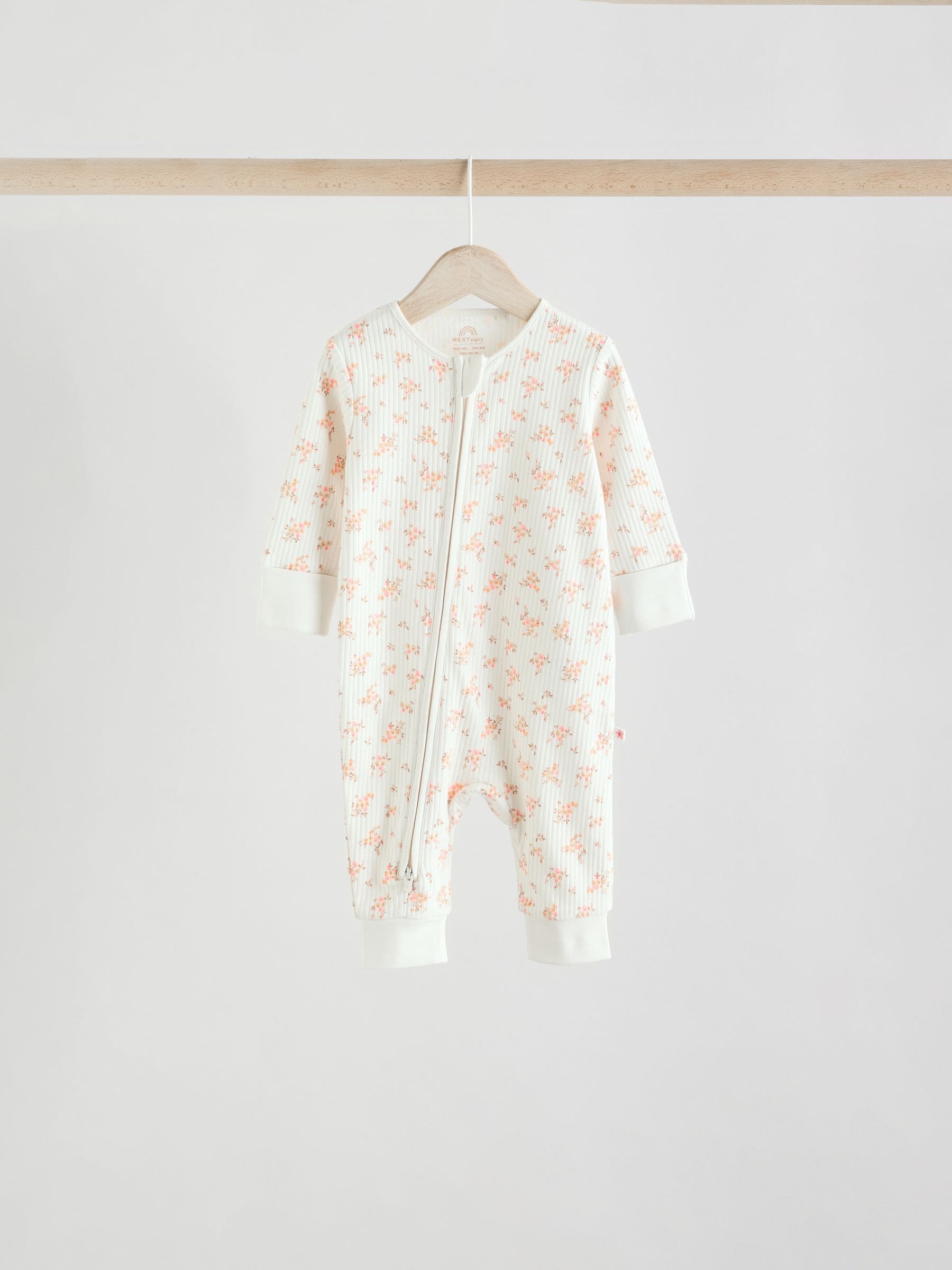Neutral 5 Pack Two Way Zip Baby Sleepsuits (0mths-3yrs) image 8