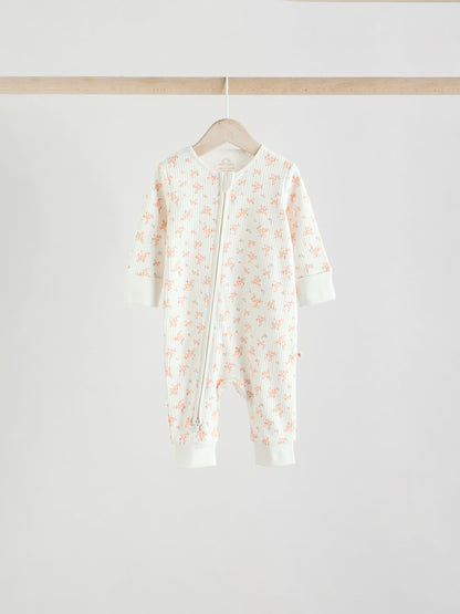 Neutral 5 Pack Two Way Zip Baby Sleepsuits (0mths-3yrs) image 8