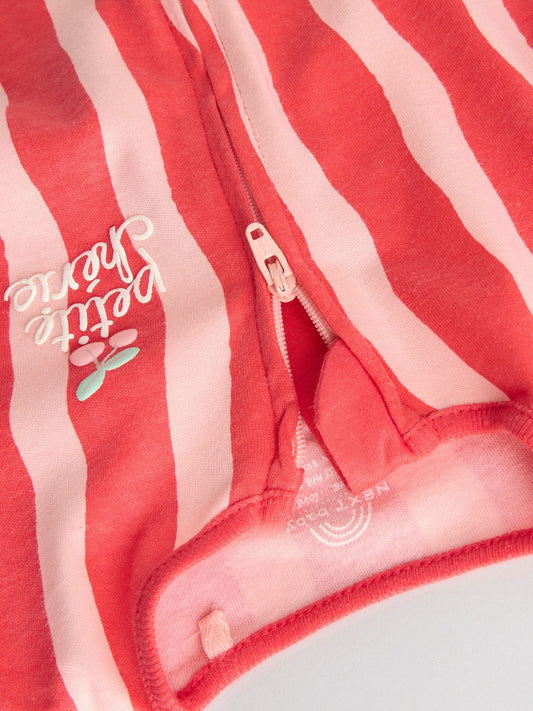 Red Cherry Print Two Way Zip Baby Sleepsuits 4 Pack (0mths-3yrs) image 3