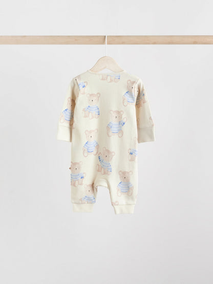 Blue 3 Pack Baby Sleepsuits (0-3yrs) image 7