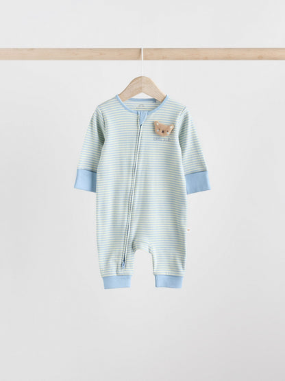 Blue 3 Pack Baby Sleepsuits (0-3yrs)