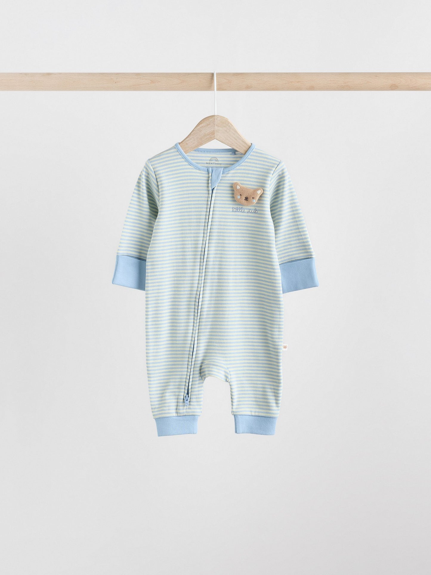 Blue 3 Pack Baby Sleepsuits (0-3yrs) image 8