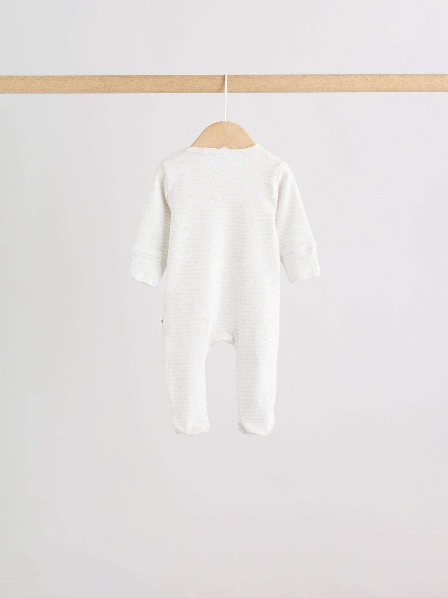 Grey Baby Two Way Zip Sleepsuits 3 Pack (0-2yrs) image 4