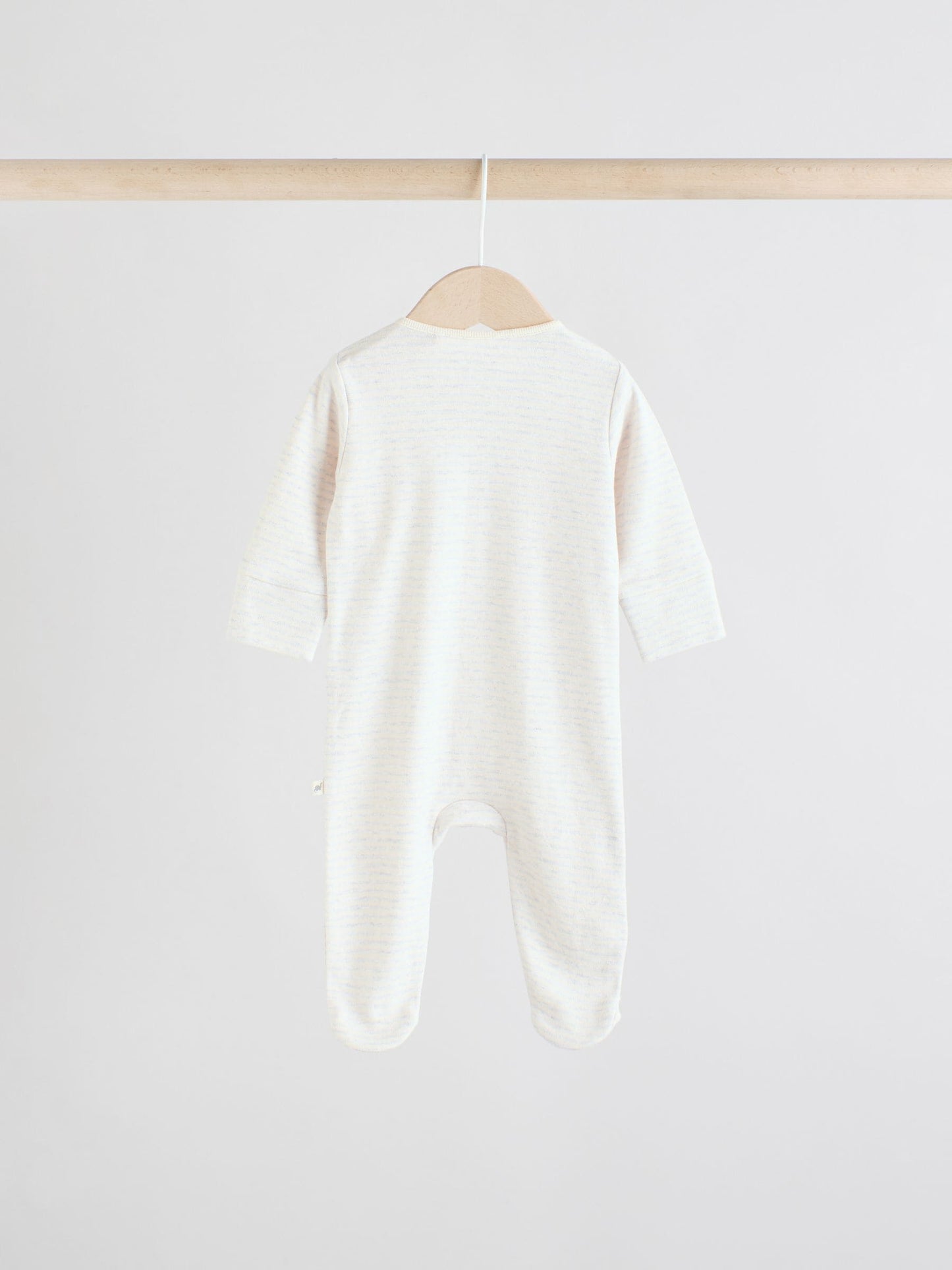 Grey 100% Cotton Two Way Zip Baby Sleepsuits 3 Pack (0-2yrs)