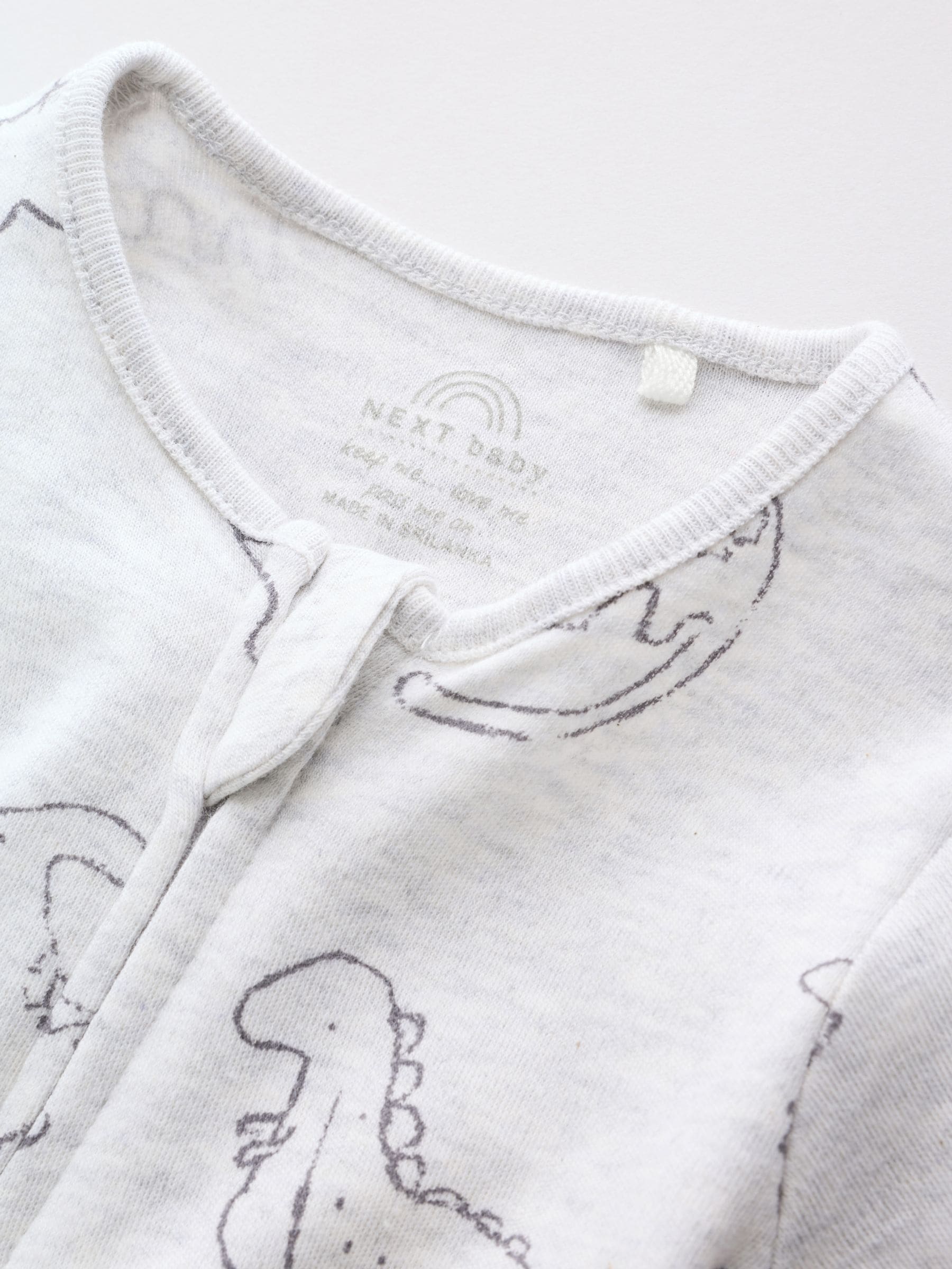 Grey Baby Two Way Zip Sleepsuits 3 Pack (0-2yrs) image 9